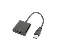 Gembird Adaptateur USB 3.0 vers HDMI - Résolution 1920x1080 60Hz - Plug & Play - Alimentation USB - Dimensions 45x58x17mm - Noir - Référence A-USB3-HDMI-02