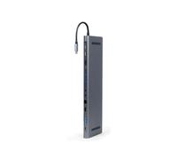 Gembird Adaptateur USB-C 3.2 Gen 1 multiport A-CM-COMBO9-01 : USB-A 3.2 Gen 1 x3, USB-C 3.2 Gen 1 x1, HDMI, VGA, RJ45 Gigabit Ethernet, Lecteur SD/MicroSD, Alimentation USB-C PD 60W
