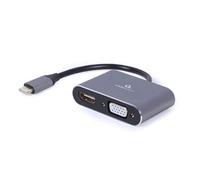 Gembird Adaptateur USB‑C HDMI+VGA pour PC/MacBook/Tablette/Smartphone – Space Grey