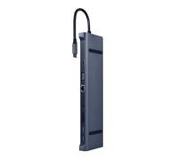 gembird Adaptateur USB type-C 10-en-1 multi-ports gris espace