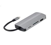 gembird Adaptateur USB type-C 8 en 1 multi-ports, gris espace