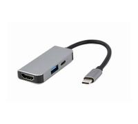 Gembird Adaptateur USB USB Type-C 3 en 1 Port USB HDMI PD Argent