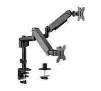 Gembird Adjustable Desk Mount for Dual Monitors 17''-32'', Full Motion Spring Arms, Sturdy Cable Management, Easy Installation, VESA Compatible - Optimize Your Workspace with Ergonomic Design