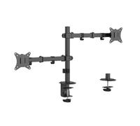 Gembird Adjustable Double Monitor Arm Desk Mount for 17''-32'' Screens - Ideal for Multi-Tasking Professionals and Gamers, with Swivel, Tilt, Rotate Functionality and VESA Compatibility