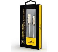 gembird Câble de charge USB de haute qualité de type C, 2 m, blanc