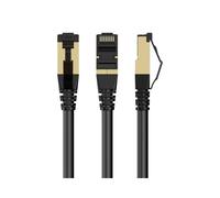 Gembird Câble Réseau Cat8 S/FTP (S-STP) 7.5m RJ-45 Mâle/Mâle, Contacts Plaqué Or, LSZH, Noir, 2000 MHz, Diamètre 5.8mm