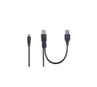 Gembird Câble USB 2.0 A/Mini-B Mâle/Mâle 0.9m - Connecteur Micro-USB A vers Mini-USB B - Noir - Réf: CCP-USB22-AM5P-3