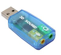Gembird Carte son USB, Plug and Play, 3D Sound, sorties jack 3,5 mm, transparent, 52 x 23 x 12 mm, Sc-usb-02