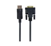 Gembird CC-DPM-DVIM-3M : Câble DisplayPort mâle vers DVI mâle 3m, résolution max 1920x1080, noir, conforme RoHS. Dimensions emballage: 250x170x50mm