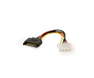 Gembird CC-SATA-PS-M : Câble d'alimentation interne 0.15m, Connecteurs SATA 15 broches (Femelle) vers Molex 4-pin (Femelle), Facteur de forme droit