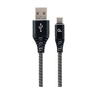 Gembird CC-USB2B-AMCM-1M-BW câble Lightning Noir, Blanc