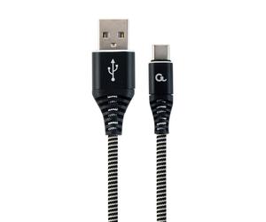 Gembird CC-USB2B-AMCM-1M-BW câble Lightning Noir, Blanc