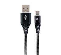 Gembird Câble USB CC-USB2B-AMCM-2M-BW – USB 2.0 A vers C – Noir/Blanc