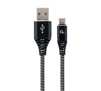 Gembird Câble USB CC-USB2B-AMCM-2M-BW – USB 2.0 A vers C – Noir/Blanc