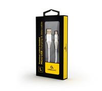 Gembird Câble USB CC-USB2B-AMMBM-1M-BW2 USB 2.0 Micro-USB B vers USB A Argent/Blanc
