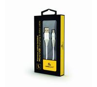 Gembird CC-USB2B-AMMBM-1M-BW2 câble USB USB 2.0 Micro-USB B USB A Argent, Blanc