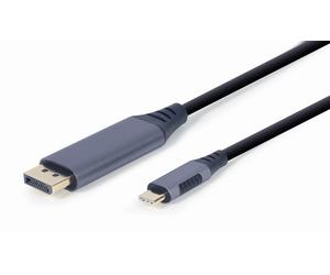 Gembird CC-USB3C-DPF-01-6 câble vidéo et adaptateur 1,8 m USB Type-C DisplayPort Noir, Gris