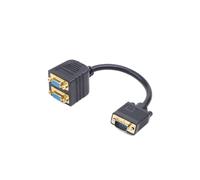 Gembird CC-VGAX2-20CM Adaptateur VGA 1x Femelle (D-Sub) vers 2x Mâle (D-Sub) 0.2m Noir - Extension vidéo HD15F/HD15M RoHS