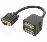 Gembird Câble VGA CC-VGAX2 20 cm – 2x VGA (D-Sub) M/F Noir