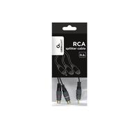 Gembird CCAP-RCAM2F-0.2M : Câble Répartiteur RCA Mâle vers 2x RCA Femelle, 0.2m, Contacts Or, Noir - Pour Audio/Vidéo