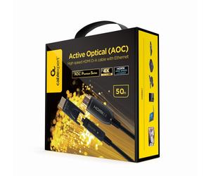 Gembird CCBP-HDMID-AOC-50M câble HDMI HDMI Type D (Micro) HDMI Type A (Standard) Noir