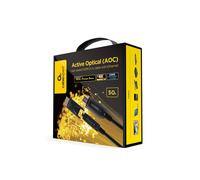 Gembird CCBP-HDMID-AOC-50M : Câble Optique Actif HDMI 2.0 (AOC) 50m, 4K UHD 60Hz, Connecteurs HDMI-A/HDMI-D plaqués or, Fibre Optique, HDCP 1.4/2.2.