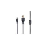 Gembird CCF-USB2-AM5P-6 : Câble USB 2.0 A vers Mini-USB B, 1.8m, Noir, Connecteurs Mâle/Mâle. Caractéristiques : 123x163x35mm, 74g.