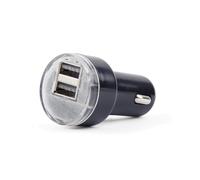 Gembird Chargeur Auto USB 2 ports 2.1A Noir EG-U2C2A-CAR-02, Entrée 12-24V, Sortie 5V, Protection Courant, Universel Tablettes/MP3/Portables
