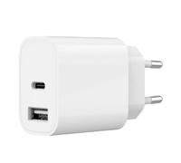 Gembird TA-UC-2AC12-01 Chargeur Secteur 2 Ports USB (1 USB 2.0 + 1 USB-C) 5V/2.4A, Puissance 12W par Port, Protections Surcharge/Court-circuit