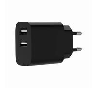 Gembird Chargeur Universel USB 2 Ports 2,4 A - Chargeur Rapide Compact, idéal pour Les Smartphones, tablettes et Autres appareils USB, Noir