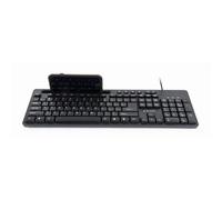 Gembird Clavier multimédia avec support téléphonique KB-UM-108 Clavier USB, filaire, US, noir