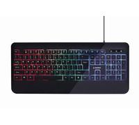 Gembird Clavier multimédia rétroéclairé « Rainbow », Noir, Design américain, Marque