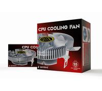 Gembird Ventilateur CPU Huracan X40 – 9 cm 55 W LED bleu 4 broches LGA 775 Transparent
