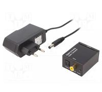 Gembird DSC-OPT-RCA-001 Convertisseur Audio Noir - Convertisseur Audio (32, 44.1, 48, 96 kHz, 5 V, 0.5 W, 41 mm, 41 mm, 26 mm)