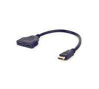 Gembird DSP-2PH4-04 : Câble HDMI Mâle vers 2x HDMI Femelle, Splitter Passif, Compatible Plug and Play, Noir, Poids 110g