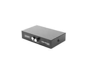 Gembird DSU-21 Commutateur KVM USB 2.0, 2 Ports, USB Type-A/Type-B, USB pour Clavier/Souris, 3x USB 2.0, Blanc, 85x120x28mm, RoHS