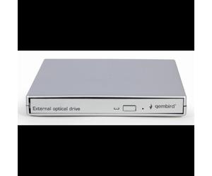 Gembird DVD-USB-021-SV Lecteur/Graveur DVD±RW Interne USB 2.0 Argent, CD 24x/DVD+R 8x, Lecture CD/DVD 8x, compatible Windows 7/8/10/11, 130x135x17mm
