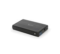 Gembird EE3-U3S-3 Boîtier Externe HDD 3.5" SATA vers USB 3.2 Gen 1, Aluminium Noir, Chipset JMS578, Alimentation Secteur, Compatible Windows