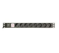 Gembird EG-PDU-014-C14 Unité de distribution d'alimentation (PDU) 8 prises CA 1U Noir