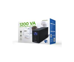 Gembird EG-UPS-033 UPS Interactif 1.2 kVA / 720W, 3 Prises C13, Batterie 12V 7Ah, Tour, Écran LCD, AVR, Protection Surtension