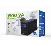 EnerGenie EG-UPS-034 - Onduleur - CA 220 V - 900 Watt - 1500 VA - 8 Ah - USB - connecteurs de sortie : 5 - noir