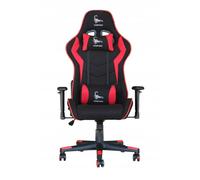 Gembird GC-SCORPION-02X Chaise de jeu "SCORPION", noir et rouge, chaise en tissu avec éléments en éco-cuir rouge