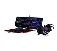 Gembird GMB Gaming Phantom GGS-UMGL4-01 - Ensemble de clavier, souris, casque et tapis de souris - rétro-éclairé - USB - US - boîte de couleur G