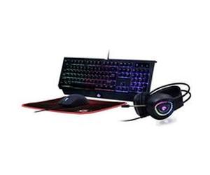 Gembird GMB Gaming Phantom GGS-UMGL4-01 - Ensemble de clavier, souris, casque et tapis de souris - rétro-éclairé - USB - US - boîte de couleur G