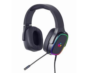 Gembird GMB Gaming USB 7.1 Surround Sound Headset - Casque Gamer avec Micro Flexible à Réduction de Bruit, Éclairage RGB, Bandeau Ajustable et Commande de Volume Intégrée, Noir