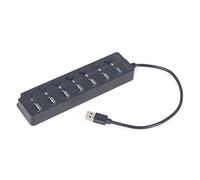 Gembird UHB-U3P1U2P6P-01 hub & concentrateur USB 3.2 Gen 2 (3.1 Gen 2) Type-A 5000 Mbit/s Noir