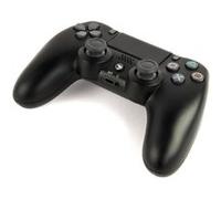 Gembird GMB Gaming Manette de Jeu Sans Fil pour PS4 et PC - Double Vibration, Barre Lumineuse LED, Conception Ergonomique pour un Confort Accru et une Expérience de Jeu Réaliste, Noir