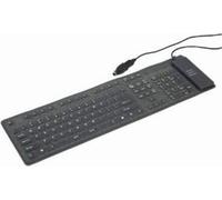 Gembird KB-109F-B Clavier flexible, combinaison USB + PS/2, couleur noire, disposition US Gembird Clavier flexible, disposition US, USB + PS/2