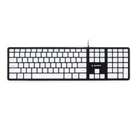 Gembird KB-MCH-02-BKW Clavier USB QWERTY Anglais Noir, Blanc
