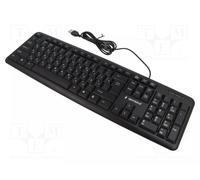 Gembird KB-U-103-RU clavier USB QWERTY Anglais, Russe Noir - Claviers (Standard, USB, Clavier à membrane, QWERTY, Noir)